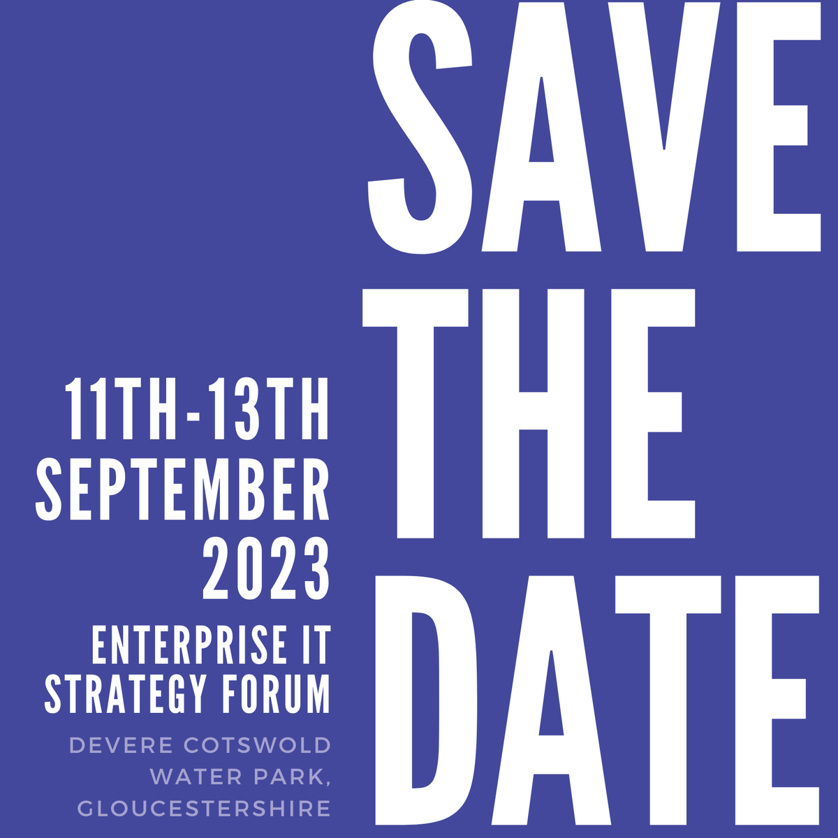 EntITStrategy's tweet photo. Just over a month to go before the Enterprise IT Strategy Forum takes place on the 11th -13th  of September 2023. We can’t wait for 3-days of sharing best practices, networking with peers, and forging meaningful relationships across the sector! https://t.co/V793J1E0xM