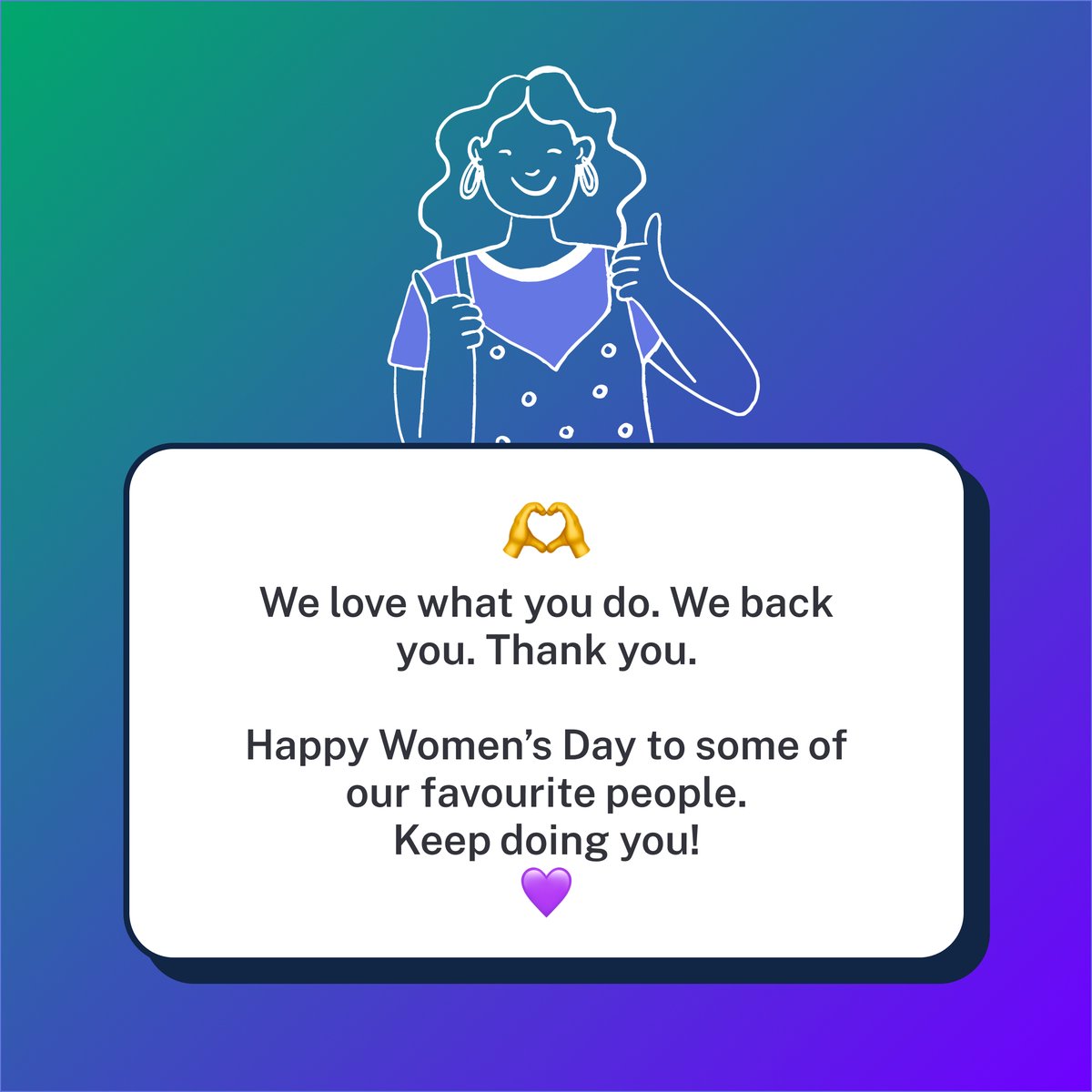 We want to take a moment to celebrate all the Women who we get to grow with, build with and constantly be inspired by on a daily basis.

Happy #WomensDay, to all of you, from us💜