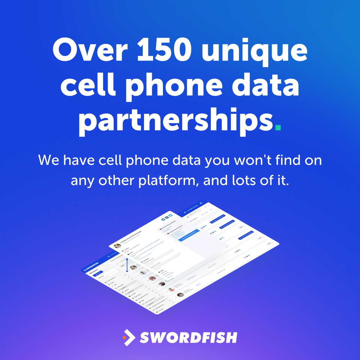 We have cell phone data you won't find on any other platform, and lots of it. 📲

Access the best cell phone data and claim $500 of contact data FREE 👇

swordfish.ai 

#sales #salesintelligence #salestips #saleshack #coldcalling #coldoutreach #salesdevelopment