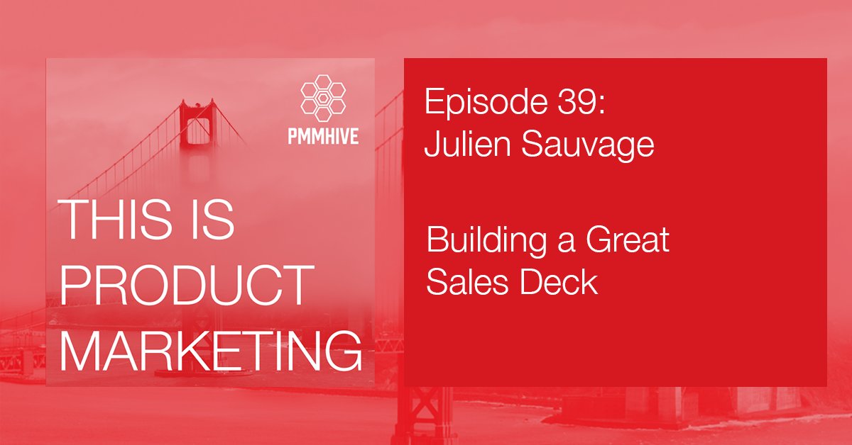 This is Product Marketing Podcast Episode 39: Julien Sauvage - Building a Great #SalesDeck

Julien Sauvage, VP of #productmarketing at Clari, joins us to discuss the sales deck. He shares the key components of a great sales deck and his creation process. 
productmarketinghive.com/a-deceptively-…