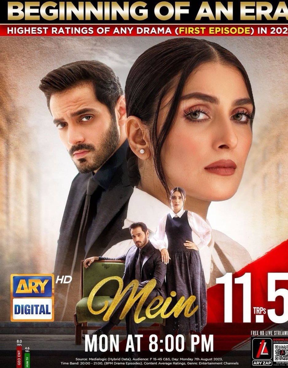 Congratulations <a href="/iamwahajali/">WAHAJ ALI</a> <a href="/Ayezakhanak3/">Ayezakhan.ak</a> and team #Mein for the great start 👏🏼 
#WahajAli #AyezaKhan #MeinOnAry