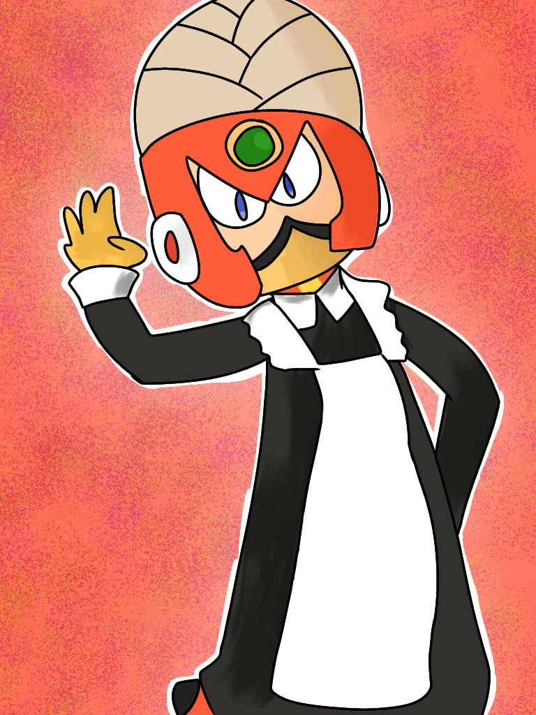 Shirl_marsh1's tweet photo. Not sure if the collab is being officially held somewhere or needing a form, but I wanted to draw this regardless! Maid flame man!
#フレイムマン #ロックマン #rockman #MegaManMaidCollab #megaman #flameman https://t.co/DOg3jodHD0