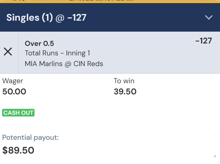 nd_joyce's tweet photo. 🚨MLB Free Pick🚨 

Best MLB Bet for Wednesday (Early)👇
🔹Marlins vs Reds YRFI
🔸55% xWin 
🔹Best Odds: -127 (@BetRivers) 

Like &amp; Retweet if you enjoy these picks 🙏

📈 125-89
💰 +46u

#GamblingX #GamblingTwitter #BettingTwitter #BettingX #MLB #NRFI #Parlays #FreePicks #Bets https://t.co/kCh6p6oFpB