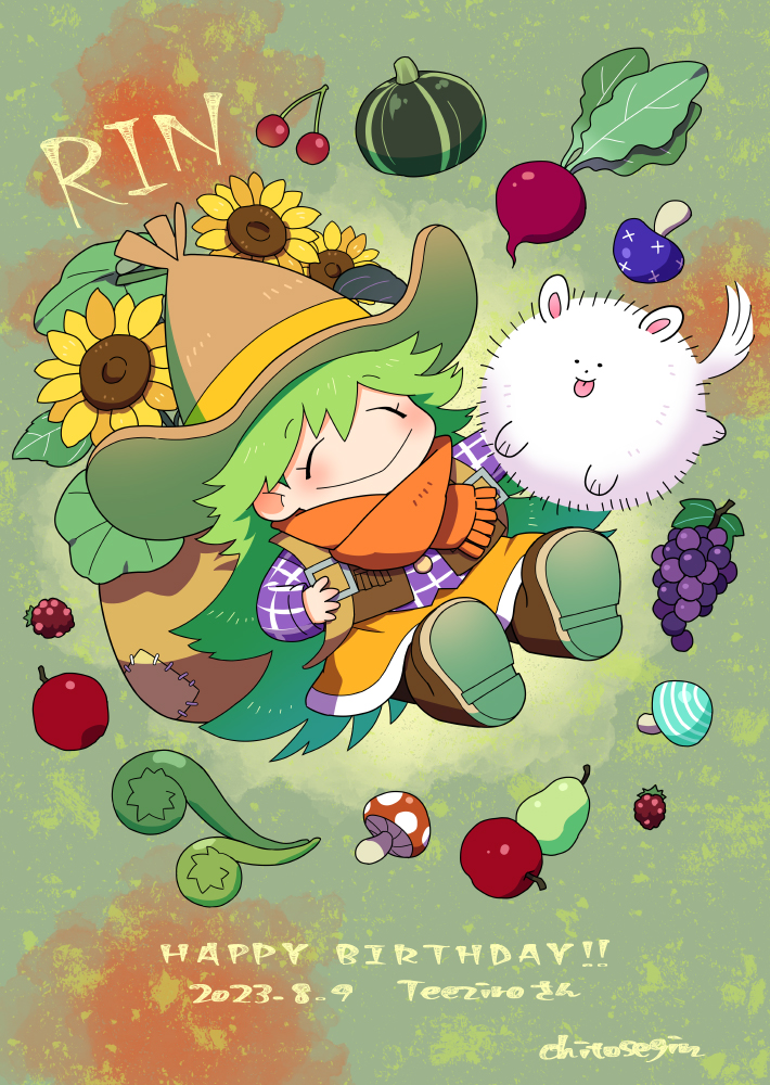 fruit food green hair hat flower scarf long hair  illustration images