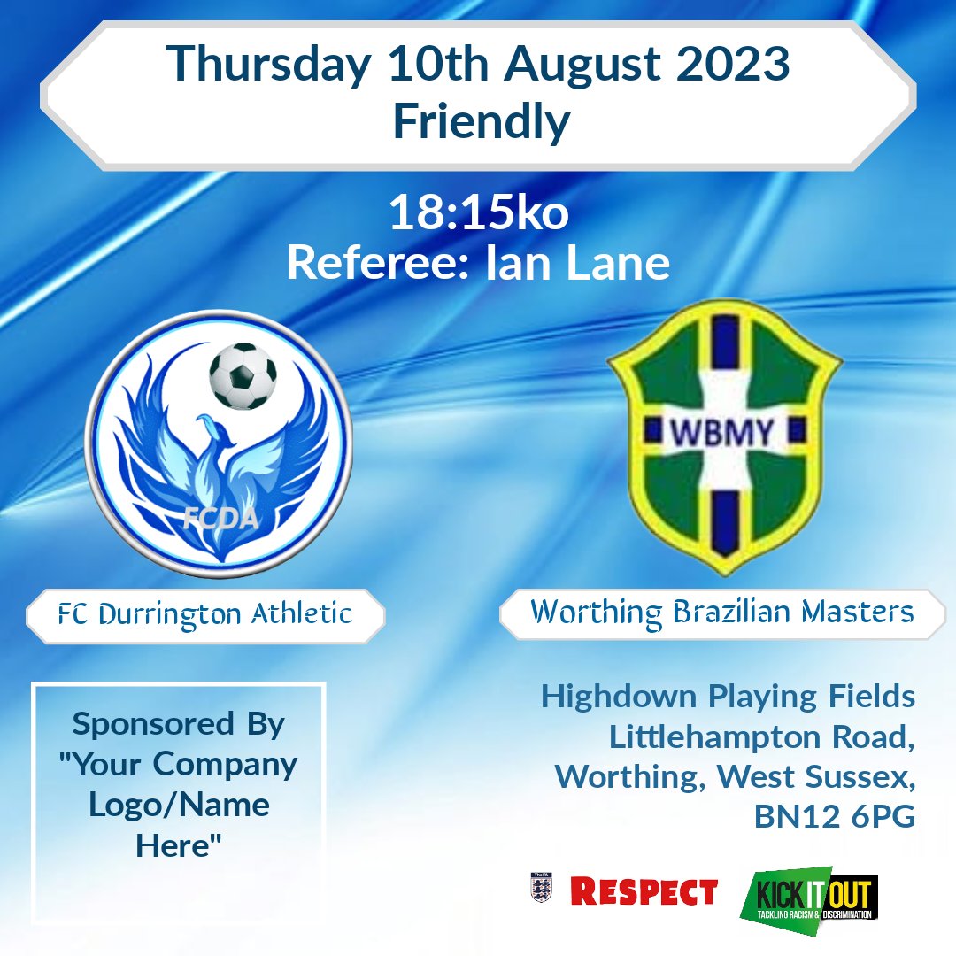 FC Durrington Athletic (@fcda2021) on Twitter photo Next up, our Firsts are back in action against our local friends <a href="/WWbmy/">Sompting & Worthing Wanderers Fc</a>. Unbeaten in preseason so far, FCDA look to keep the momentum going. Referee for the game <a href="/IanLane80823908/">Ian Lane</a> Next up, our Firsts are back in action against our local friends <a href="/WWbmy/">Sompting & Worthing Wanderers Fc</a>. Unbeaten in preseason so far, FCDA look to keep the momentum going. Referee for the game <a href="/IanLane80823908/">Ian Lane</a>
