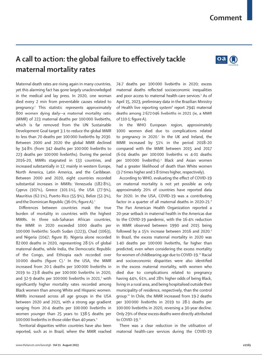 JezidMiranda's tweet photo. The fact that #maternalmortality is rising again is a major SCANDAL in both Low and income countries. 

A neccesary call to action from @ProfAsmaKhalil published in @LancetGH asking for the redoubling of efforts to bolster #maternalhealth care and rectify damage wrought by COVID. https://t.co/hkrk9IBo1T