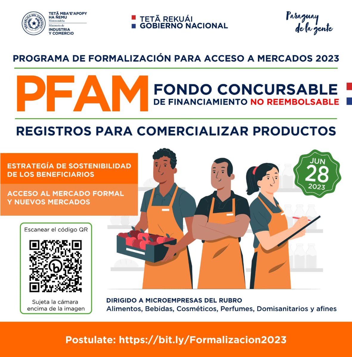 VPMG1985's tweet photo. PROGRAMA DE FORMALIZACIÓN PARA ACCESO A MERCADOS – EDICIÓN 2023. No pierdas esta oportunidad - Hasta el 28 de Agosto - 23:59 hs.!!!!
El Programa tiene por objetivo principal mejorar la competitividad a través de la formalización de los procesos y productos. https://t.co/0AbTTH3POu
