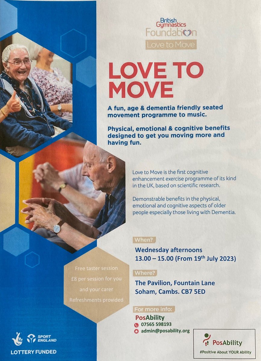 We're at Soham Pavilion today with Love To Move this afternoon #PositiveAboutYourAbility