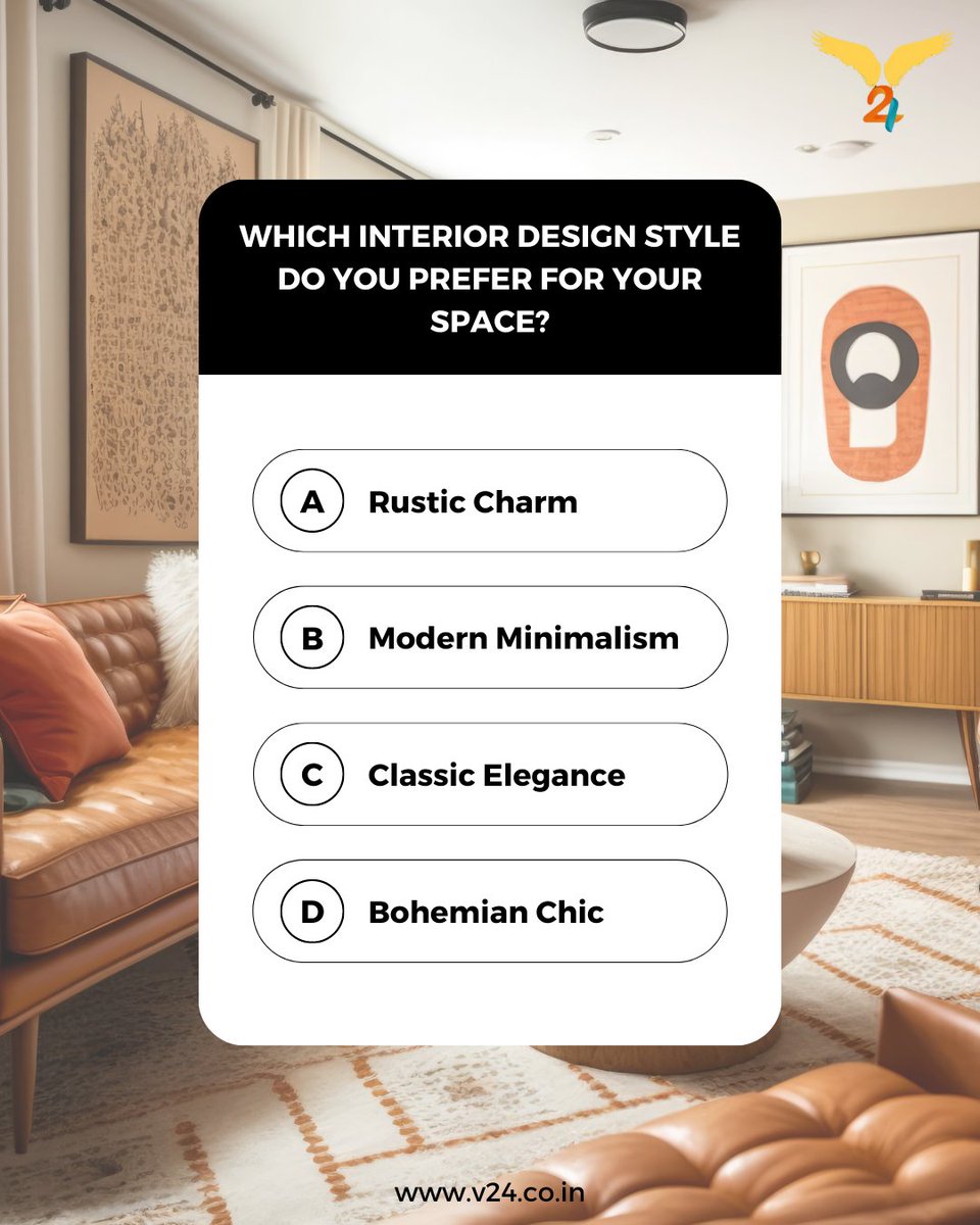 V24Solutions's tweet image. Let us know in the comments: which interior design style has captured your heart? 💖

 For more details,
📞 9152359741
🌐 v24.co.in 

#InteriorDesign #DesignYourSpace #designstyle #interiordesigner #HomeDesign #HomeImprovement #interiordecor #architect #mumbai