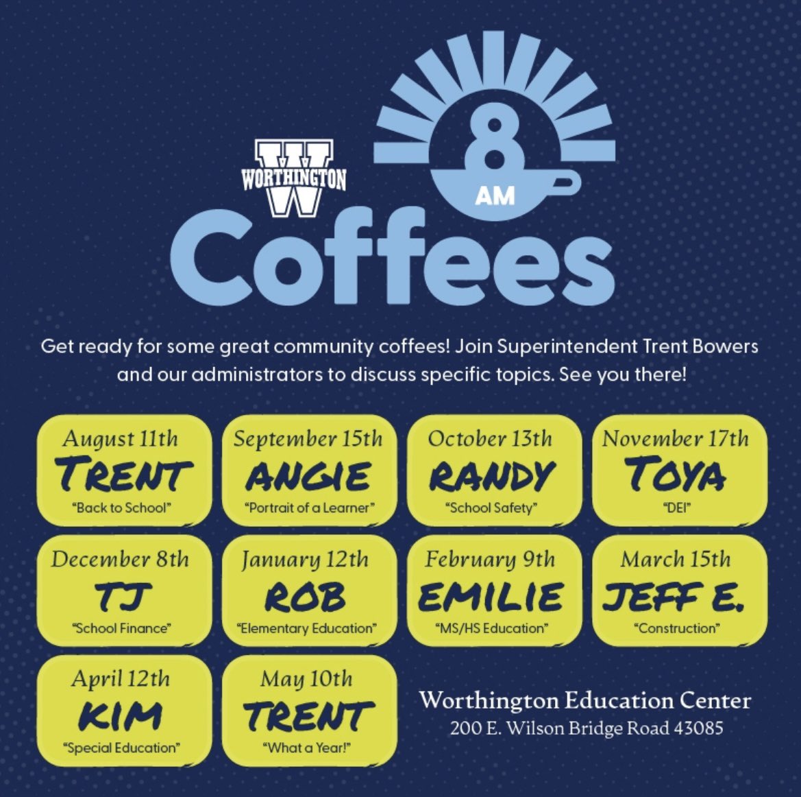 Hope you can join us this Friday morning for a “Back to School” community coffee! <a href="/wcsdistrict/">Worthington Schools</a> #ItsWorthIt Details: worthington.k12.oh.us/site/Default.a…