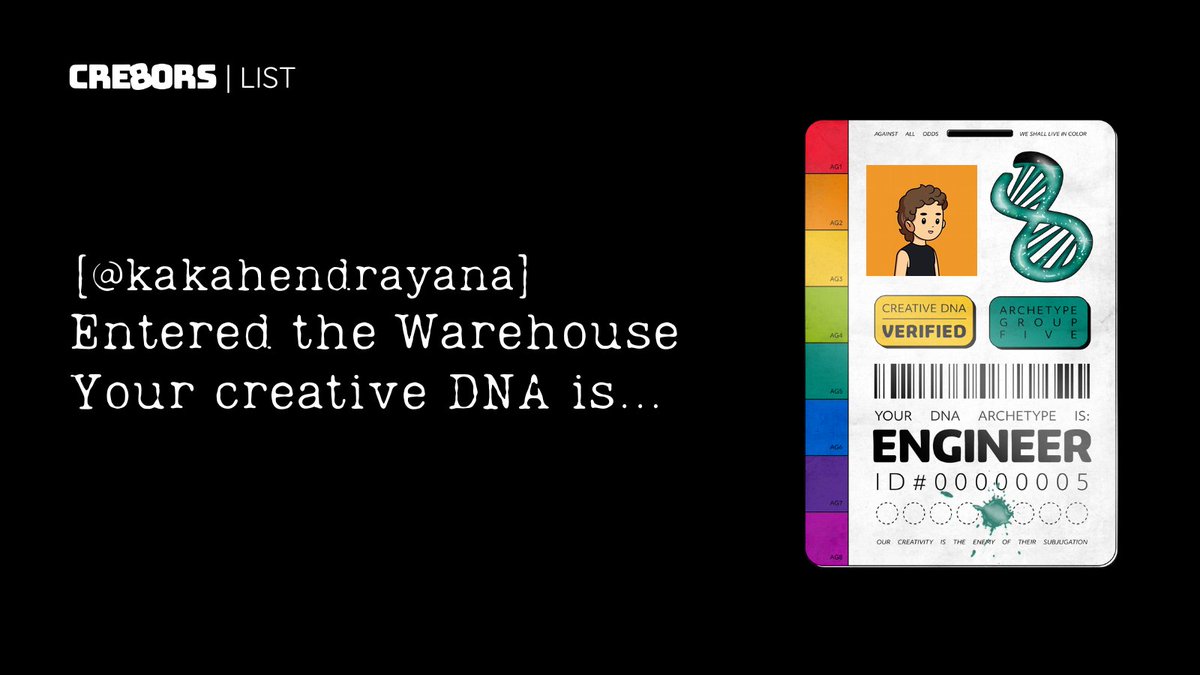 Welcome @kakahendrayana 
 
Your application for <a href="/cre8orsNFT/">Cre8ors</a> has been accepted.