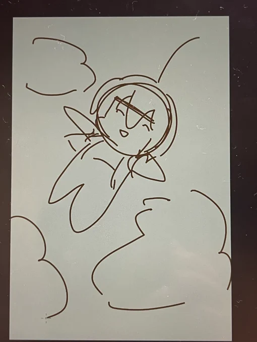 この前ラフを8枚ぐらい描いたけど、どれもしっくり来なかったから、いつも通りでいこうと思います。  これラフ