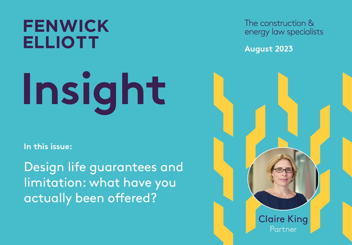 In this month's Insight, partner Claire King analyses the interaction between limitation and design life guarantees. What if the life of the guarantee exceeds the standard limitation period? Read more: fenwickelliott.com/research-insig… #constructionlaw #disputeresolution #construction