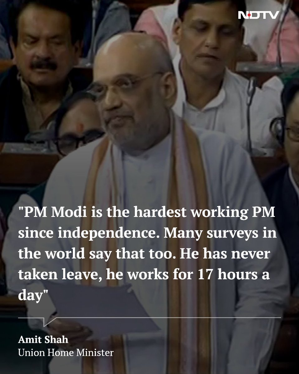 ndtv's tweet photo. "No-Trust Motion Brought To Mislead People": Amit Shah In Parliament https://t.co/qaqRAcHfRo https://t.co/EWFqqWb3oB