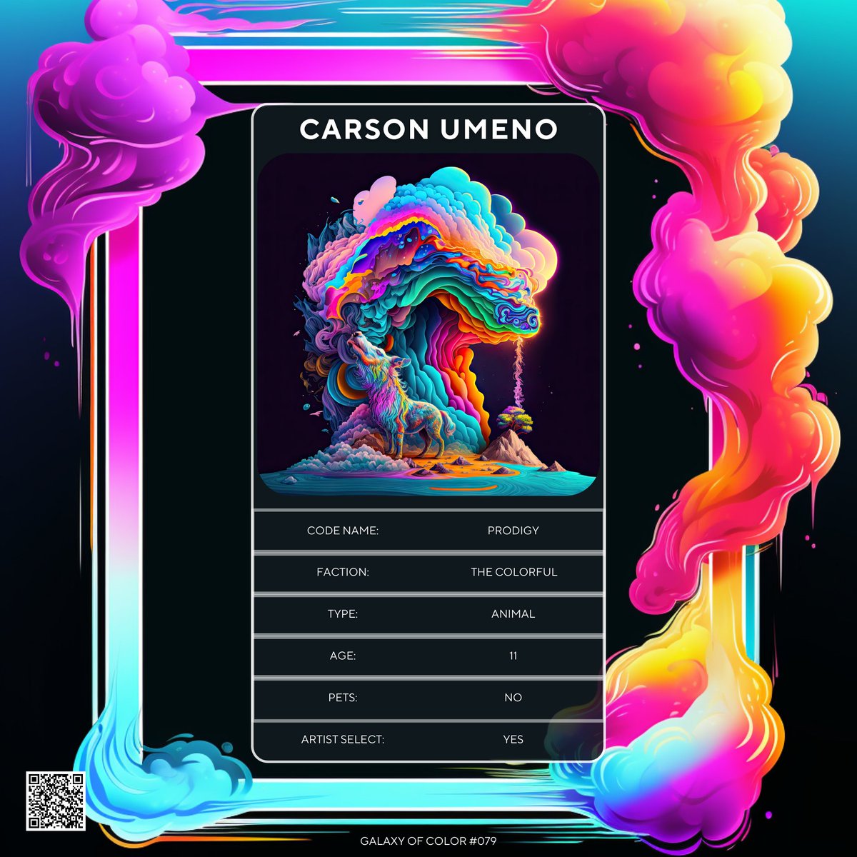 Carson Umeno: Prodigy of the Wilds

In the vastness of the Galaxy of Color, where beings of all forms reveled in the radiant dance of hues, young Carson Umeno was a prodigy. Unlike others in "The Colorful" faction, Carson's connection wasn't to the vast skyscapes or the