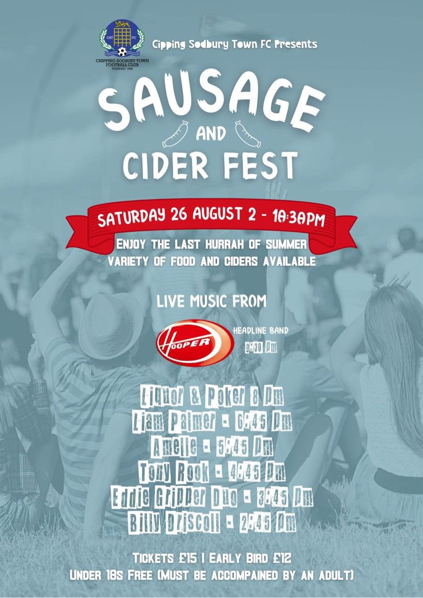 TSods's tweet photo. Line up announced for Sausage and Cider Fest 🤩 https://t.co/hNb1H6JkEt