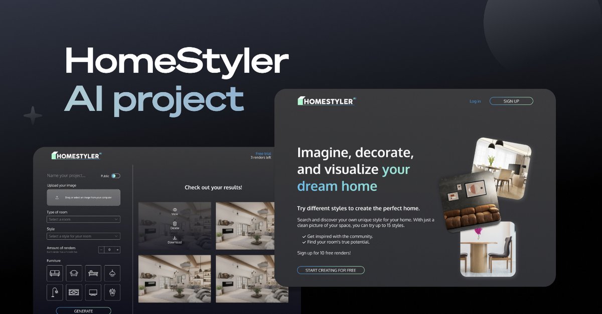 eagerworks's tweet photo. #HomeStyler is out now!
@homestylerAI by our CTO @jpbalarini, leverages the power of #AI to empower you to explore various styles and #design possibilities to craft the perfect ambiance for your home with just a picture of your space.
Try it for free 👉https://t.co/xA5lDjnRDx https://t.co/WUTG2xEx6b