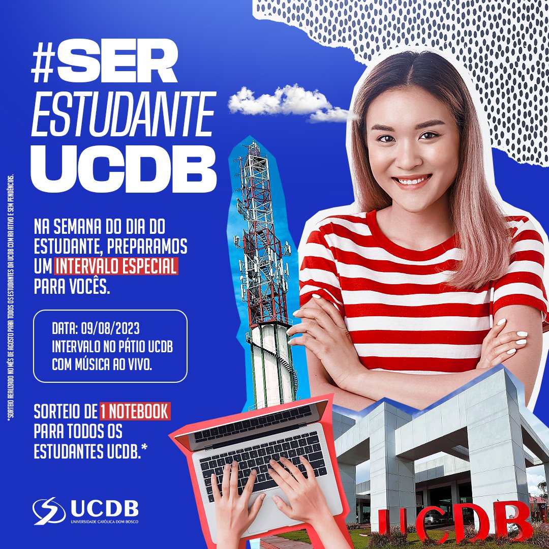 UCDBoficial's tweet photo. Ei, #SerUCDB: hoje teremos uma programação especial para você! 🍿🍦🤳🏿
No intervalo, vá até o Pátio UCDB para celebrarmos, juntos, o Dia do Estudante. https://t.co/u1n8aqEqSV