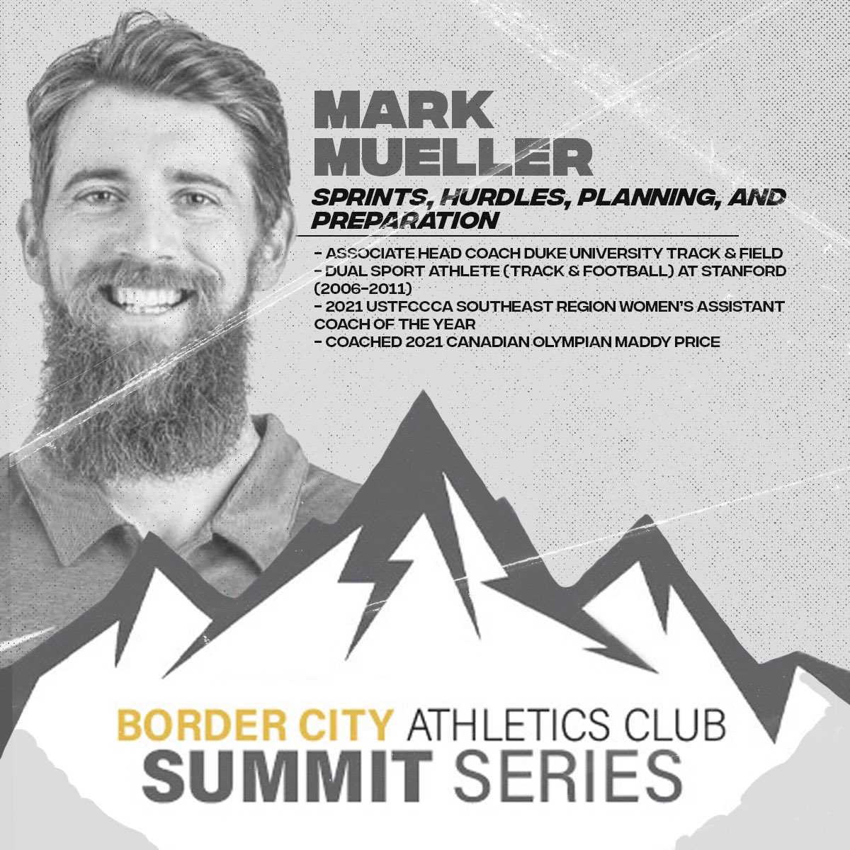BorderCity_AC's tweet photo. Next Up with our @BorderCity_AC Summer #SummitSeries @DukeTFXC Associate Head Coach @CoachMules4 !!!
#coach4theborder
#TheCityAC https://t.co/2K4eq8ESbu