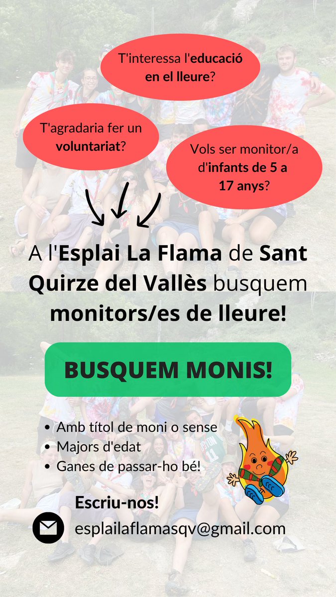alex_mdomingo's tweet photo. A l'esplai La Flama busquem monis ❤️💚 https://t.co/WDFFa7JoXw