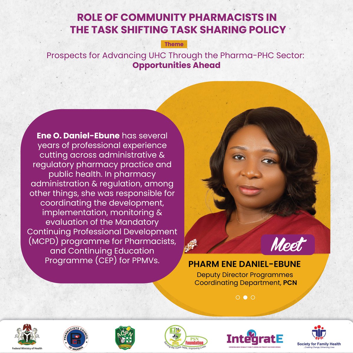 SFHNigeria's tweet photo. #SFHWEBSERIES
Meet our speakers!

Join us for this insightful webinar that discusses the potential for advancing Universal Health Coverage through the Pharma-PHC sector. 

Register Here: https://t.co/c4NuUPHGrU
🗓️Thursday 10th August, 2023
⏲️1:00pm - 2:30pm (WAT) https://t.co/p4a8G20qgi