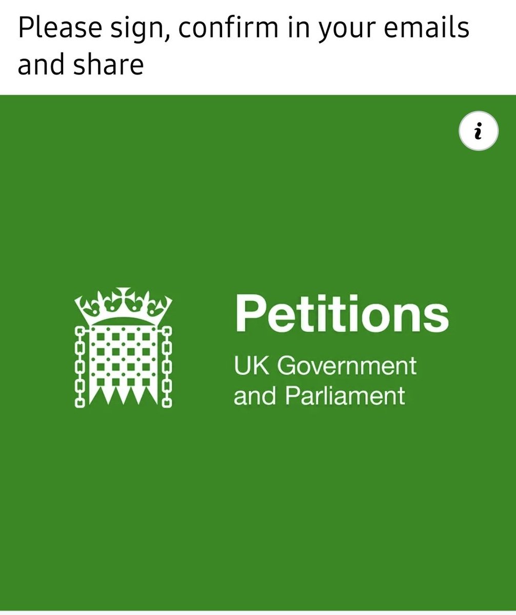 If you do anything today please, please, please SIGN CONFIRM IN EMAIL AND SHARE @EWenden123 petition.parliament.uk/petitions/6337…