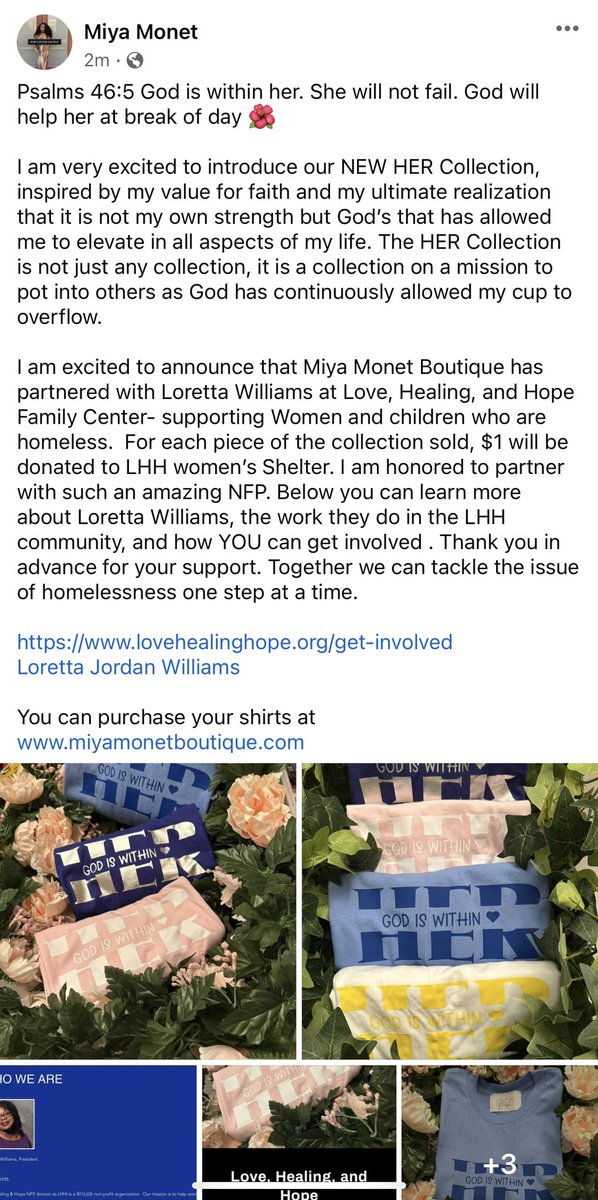 boutique_mmonet's tweet photo. The HER collection is here &amp; we are partnered with Love Healing &amp; Hope- a NFP dedicated to aiding women &amp; children who are affected by hardships &amp; homelessness. For each item sold in the collection, $1 will be donated to LHH NFP. https://t.co/8gFgtd708I 

https://t.co/vxuXb7gBlv https://t.co/nXNk9KpqQV