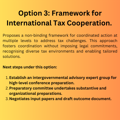 #TaxTwitter Here are the3⃣options I've summarised from the <a href="/UN/">United Nations</a> Sec Gen's AUGUST 2023 report on international #tax #cooperation. The move away from <a href="/OECDtax/">OECD Tax</a> is gaining traction. What will be the way forward? <a href="/TaxJusticeNet/">Tax Justice Network Bsky: @taxjustice.net</a> <a href="/TaxJusticeAfric/">Tax Justice Network Africa</a> <a href="/womentaxjustice/">WomenForTaxJustice</a>  <a href="/UNOSAA1/">UN Office of the Special Adviser on Africa</a> <a href="/Duarte_UNOSAA/">Cristina Duarte</a>