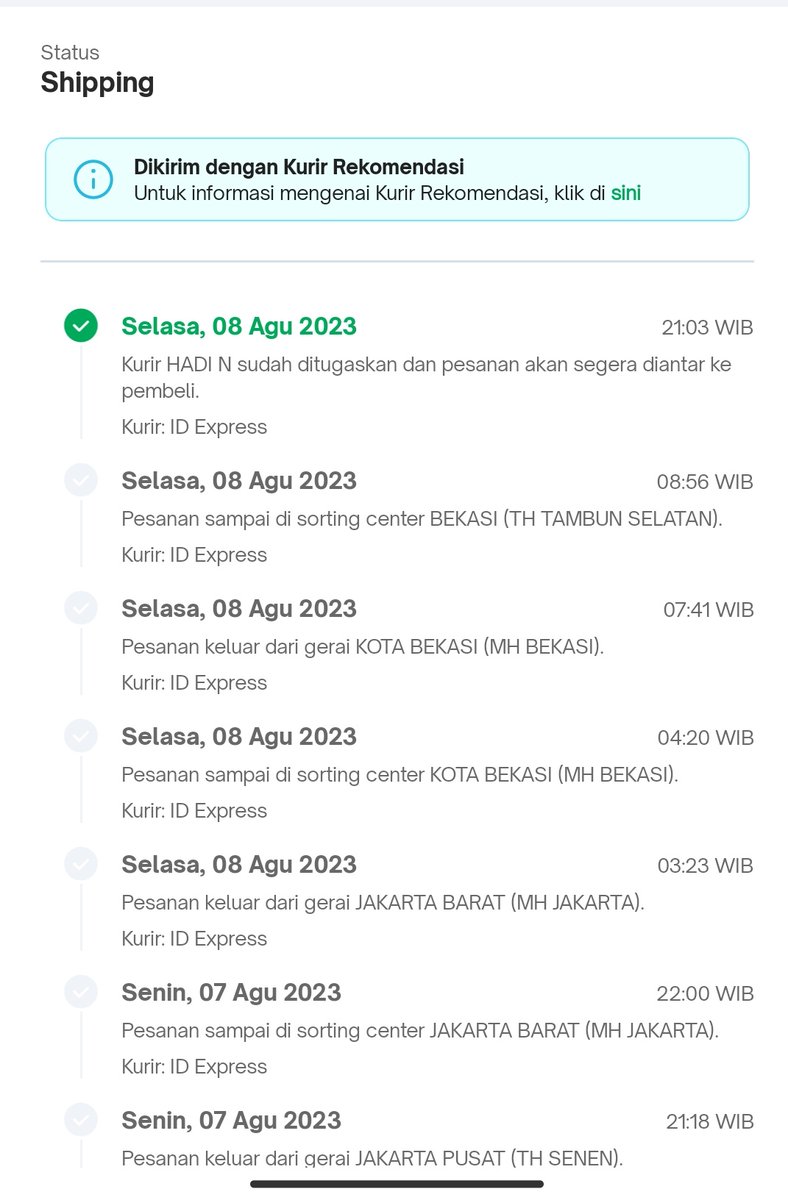 idhidayatel's tweet photo. @idexpress_care min, ini ga gerak² udah mau seharian?
nyangkut dimana ini? https://t.co/wtWZZHCjY9