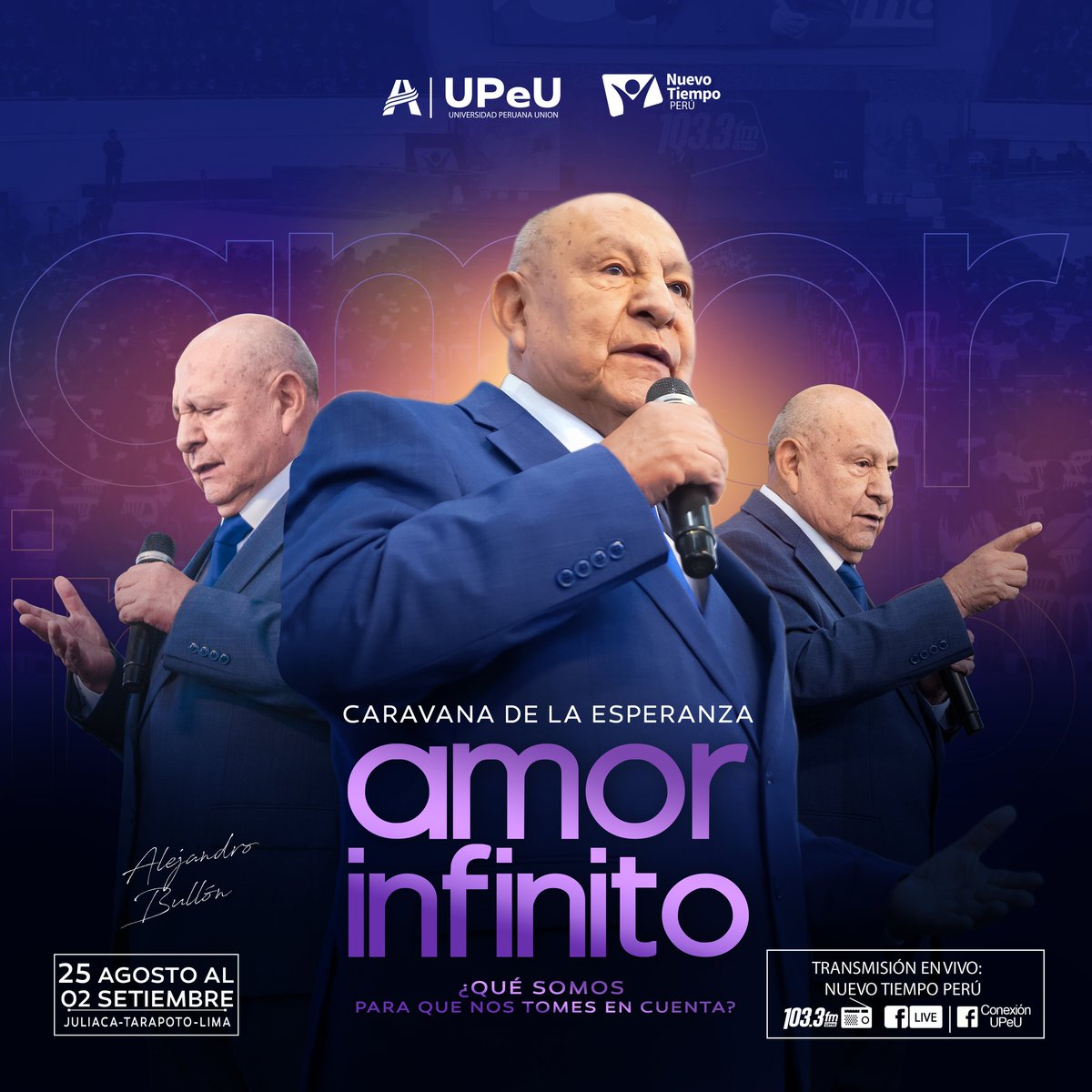 🔴GRAN NOTICIA👈
La <a href="/UPeUOficial/">Universidad Peruana Unión</a> y <a href="/NuevoTiempoPeru/">Nuevo Tiempo Perú</a> presentan la caravana que conmocionará a muchos 🇵🇪, #AmorInfinito . 
📖Junto al evangelista más influyente de la iglesia en Sudamérica, el Pastor <a href="/alejandrobullon/">Alejandro Bullon</a> .

🫵¡Tú eres nuestro invitado especial!

#NuevoTiempo #Iasd #God
