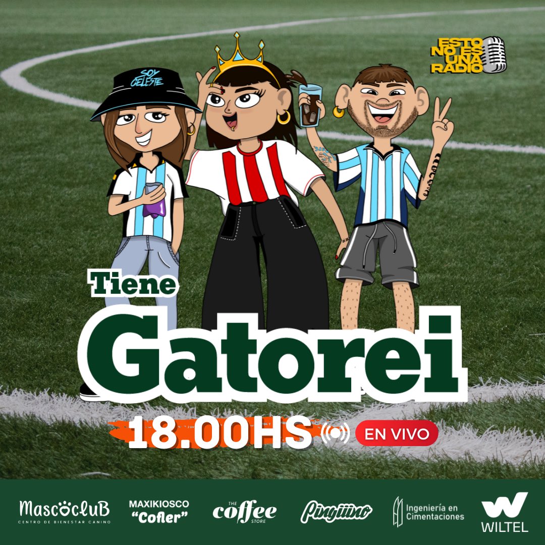 Miércoleeeeees de Tiene gatorei🙌🏽🤍

⚽ El trío vuelve a la pantalla 🏆✨

📺 En el mejor canal de YouTube &amp; Twitch <a href="/noes_unaradio/">esto no es una radio</a>