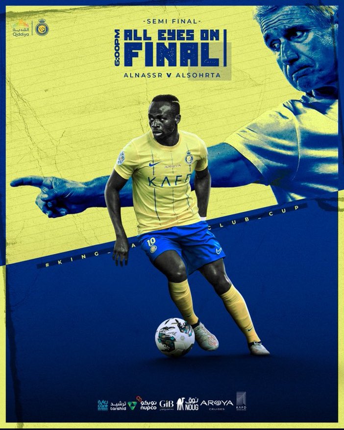 AlNassrFrance's tweet photo. JOUR DE DEMI-FINALE🤩

🏆 King Salman Club Cup 🏆
@AlNassrFC 🆚 #AlShorta
⏱️ | 17h 
🏟️ | Prince Sultan bin Abdulaziz Stadium

On y croit fort 💪 https://t.co/XFJLAuvY2N