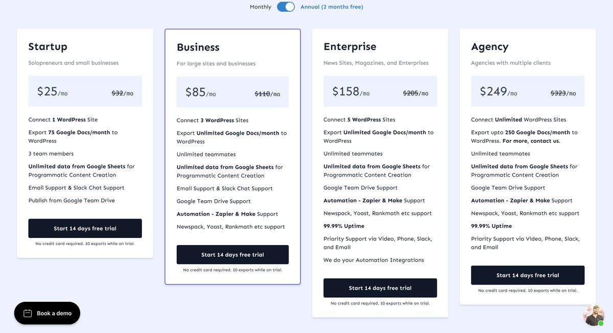 sandeep_indie's tweet image. Any suggestions to improve the pricing offering?

Should I have two price and another contact us pricing?