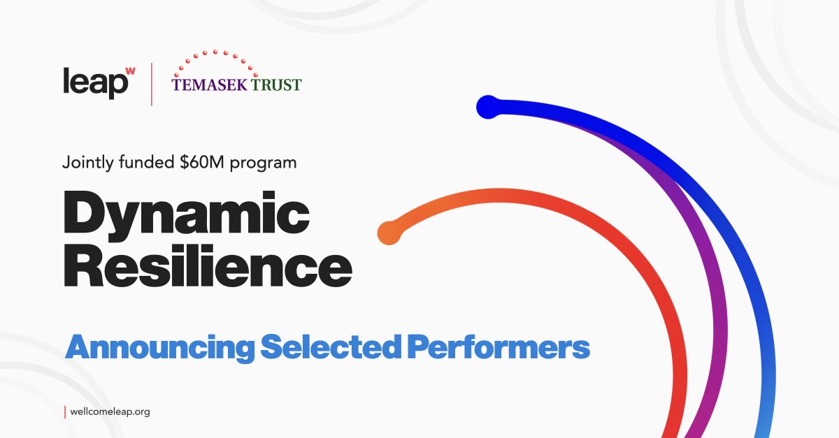 Announcing the global team of performers selected for Wellcome Leap's Dynamic Resilience program. The $60M program, jointly funded with Temasek Trust, seeks breakthroughs that will enable more resilience as we age. Learn more: bit.ly/3KoZdWw