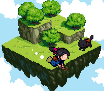 Little delivery witch. Now with cat.

#IndieGameDev #pixelart #indiegames  #GameMaker
