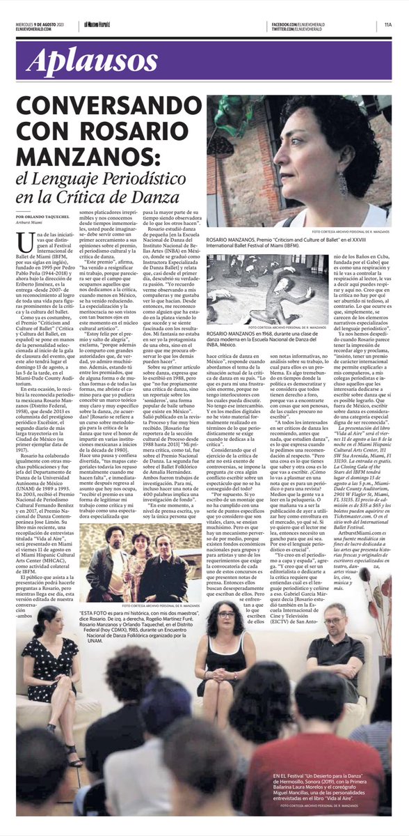 Para los que prefieren la versión impresa… así aparece hoy <a href="/elnuevoherald/">el Nuevo Herald</a> mi entrevista <a href="/artburstmiami/">ARTBURST</a> a  <a href="/ManzPrensa/">@ManzanosPrensa</a> Premio “Criticism and Culture of Ballet” <a href="/intballetfest/">International Ballet Festival of Miami</a> #crítica <a href="/Excelsior/">Excélsior</a> <a href="/maruantunano/">Maru Antuñano</a> <a href="/MiamiHCAC/">Miami Hispanic Cultural Arts Center</a> <a href="/MiamiDadeArts/">MDC Cultural Affairs</a> @ArtsBizMiami <a href="/casadanza1/">casadeladanzalogroño</a> <a href="/DanzadanceOrg/">DANZADANCE ORG</a>