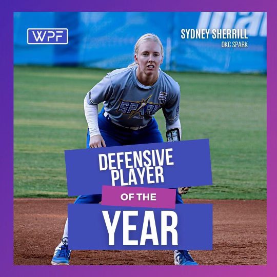 My favorite player keeps paving the way for girls like me. Women’s Fastpitch Defensive Player of the year. Softball and dreams keep getting bigger! @sydneysherrilll