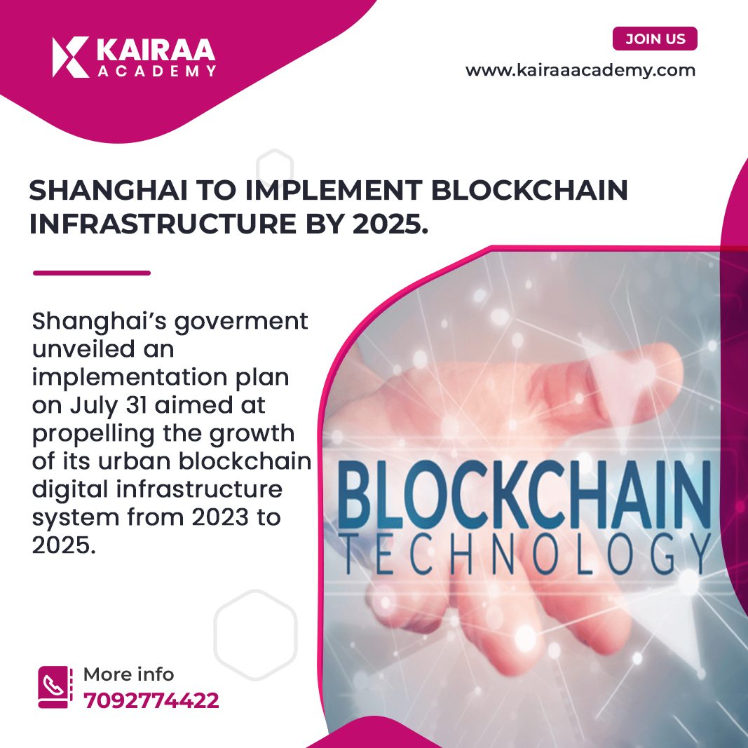 Kairaa_academy's tweet photo. Blockchain infrastructure will be implemented in Shanghai by 2025.
For more details and updates..
Contact: 7092771155
Website : https://t.co/nmay1h7toC
Link : https://t.co/0uHm3OYJJP
#kairaaacademy #blockchain #shanghai #technology #bestacademy #blockchaininstitute
#chennai https://t.co/MB2hoXrHn4