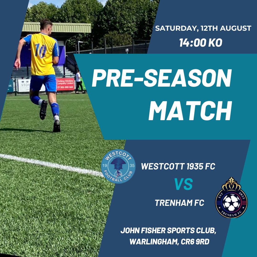 PRE-SEASON MATCH⚽️

We take on <a href="/Trenham_FC/">TrenhamFC</a> this Saturday in our third pre-season fixture. 🚨

📆 Saturday 12th August
🆚 Trenham FC
⏰ 2PM KO
📍 CR6 9RD, John Fisher Sports Club

Hopefully see some faces there!😁

#UTW🧙‍♂️