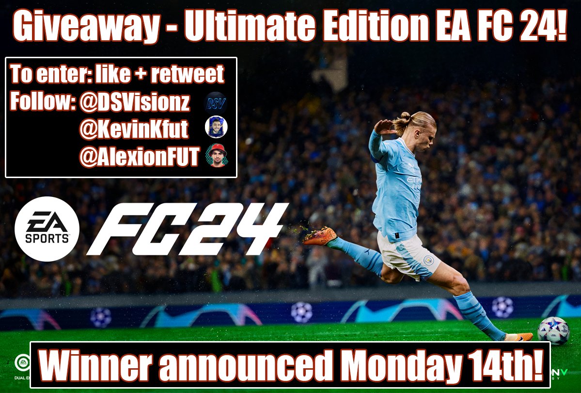 AlexionIQ's tweet photo. 🚨🚨GIVEAWAY 🚨🚨
Ultimate Edition EAFC 24  

👉To enter: 💙+🔄 this post
👉Follow: @DSVisionz, @KevinKfut + @AlexionFUT 

Winner announced: Monday 14th August

🤞🍀Good luck 🍀🤞