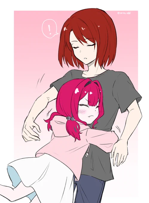 ハグの日落書き #トリ兄妹パロ