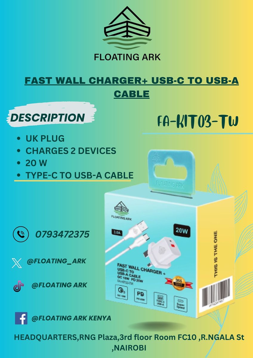 floating_ark's tweet photo. 🚨JINYAKULIE LEO!!!🚨
FAST WALL CHARGER+ USB-C TO USB-A CABLE .
Fast,reliable and durable . 20W.⚡⚡
#floatingark #qualityspeaks https://t.co/xsJbdhol7m