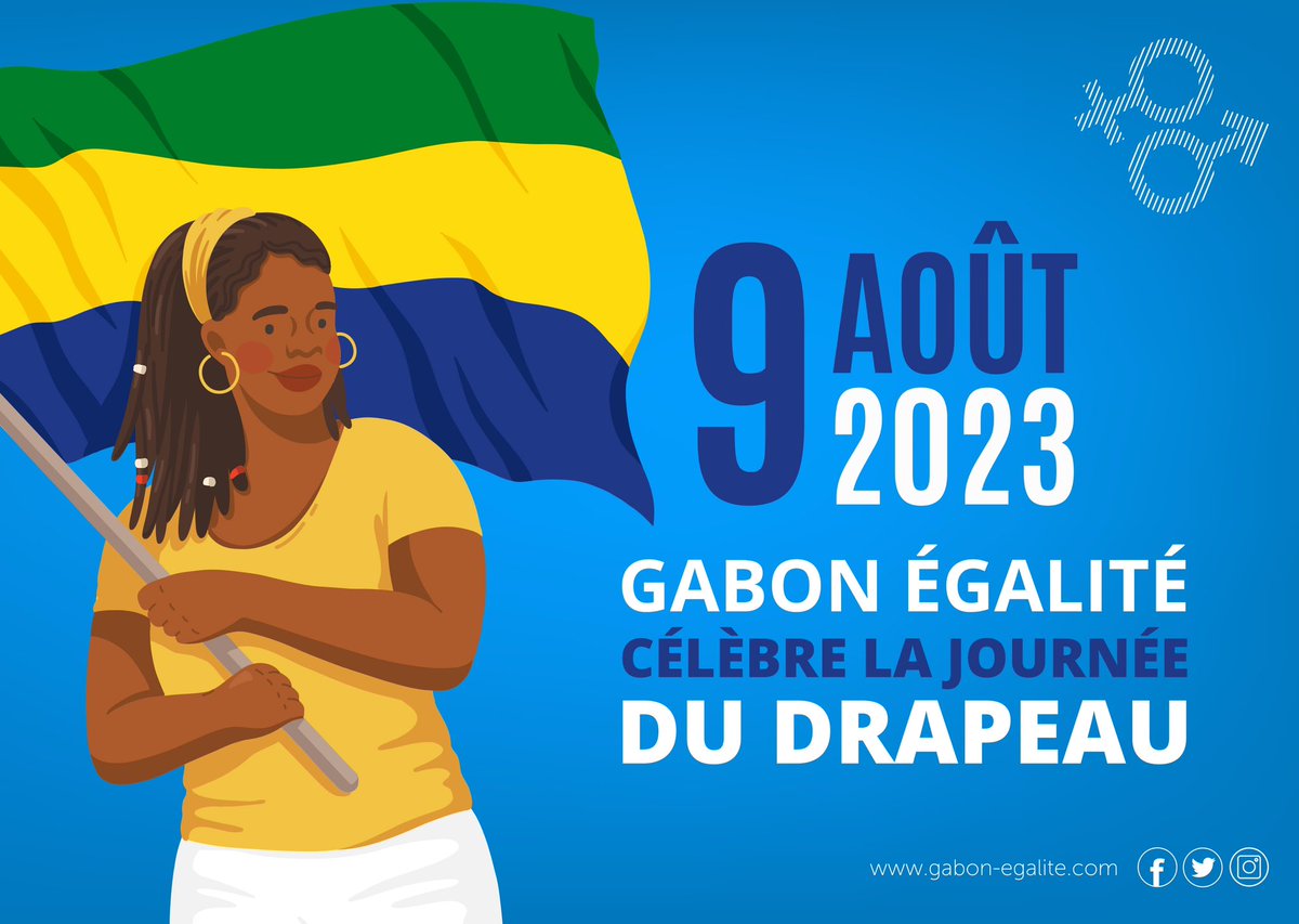 🇬🇦En ce jour spécial, ensemble hissons nos cœurs aussi haut que les couleurs de notre cher drapeau ! ❤️ #GabonEgalité #JourneeDuDrapeau #PourNous