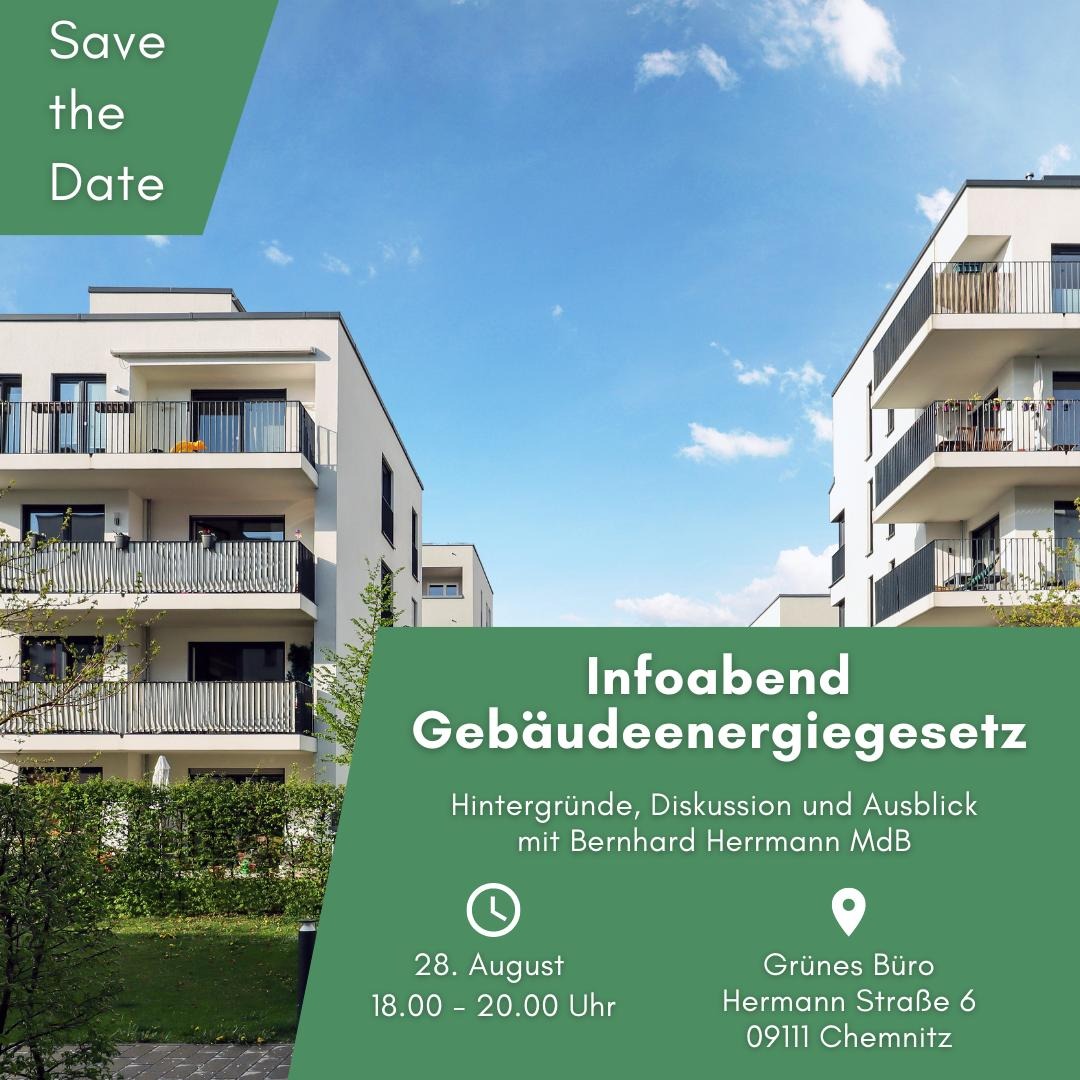 🌍🏠 Klimaschutz in Sachsen! Als Mitglied im Klima- und Energieausschuss lädt euch @BHerrmann_ herzlich zu einem Infoabend ein, um das neue Gebäudeenergiegesetz (GEG) zu besprechen. 💚🔥

#Klimaschutz #Wärmewende #Nachhaltigkeit #GemeinsamFürDieZukunft