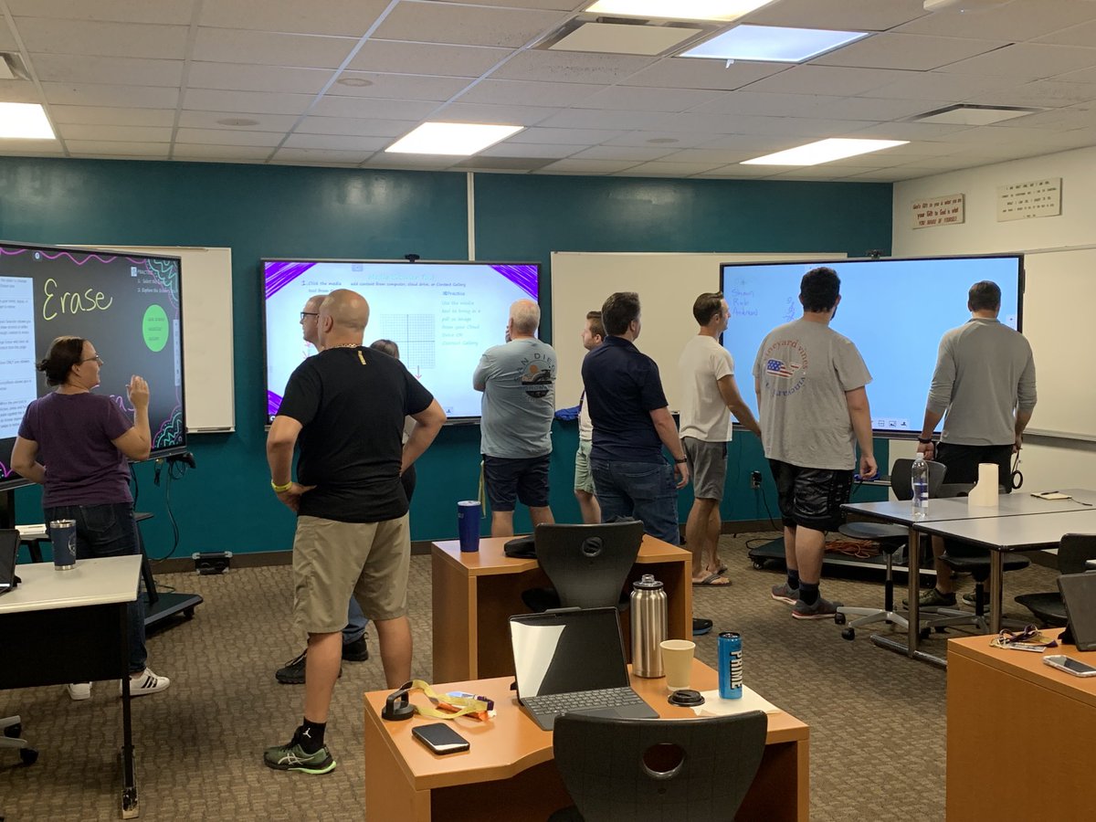 DLS_Tech's tweet photo. Day 2 of teacher Clear Touch Training! So much for our @delasallehs teachers to get excited about for the classroom! #cleartouch @GetClearTouch https://t.co/4Ny0cf0KnY