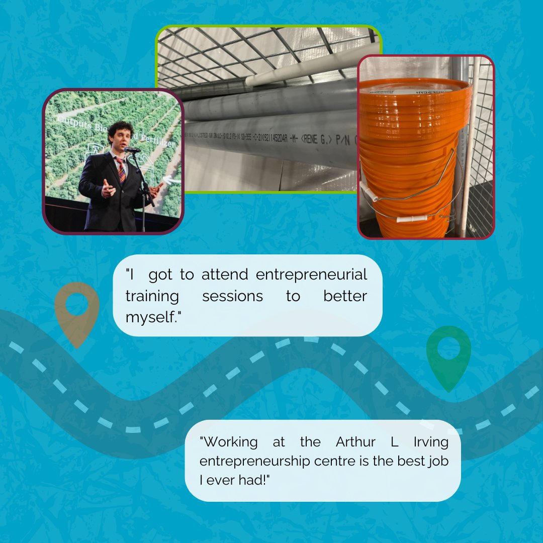 arthurlirvingec's tweet image. Reid has been working with us since May, as a student entrepreneur with his business, Biovault.

He is creating small scale biodigesters to transform food waste into fertilizer and gas- which can be used as home energy! 📷

#StudentEntrepreneur #biodigester #BComm #inspiration