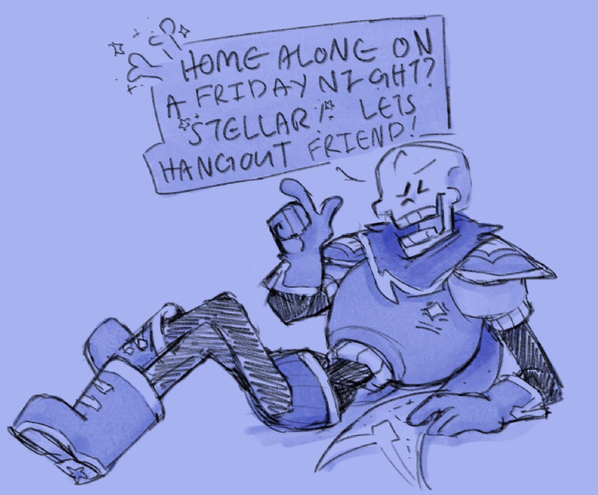 Day 152 of drawing Papyrus until he cameos in deltarune. A silly quick one for today because I was very busy. Why did I draw Specifically Outertale Pap for this meme? So I could make the Stellar pun mostly. Also cause I love him.
#undertale #DELTARUNE #undertaleau