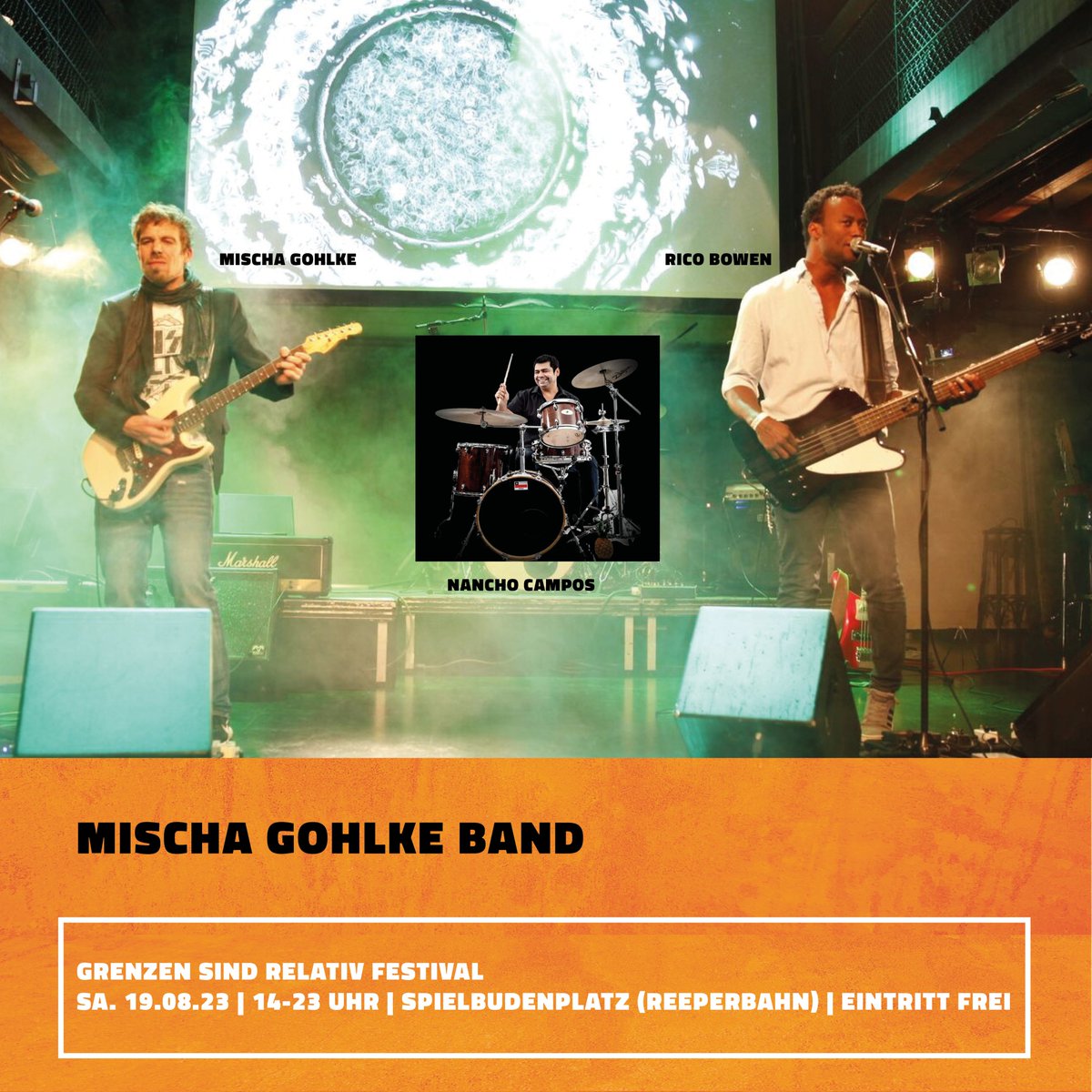 Mischa Gohlke ist nicht nur der Festival-Initiator und  “GSR e.V.”-Gründer, sondern in erster Linie Vollblut-Musiker und so lässt er es sich nicht nehmen, am 19.08 beim GSR Festival 23 <a href="/spielbudenplatz/">Spielbudenplatz</a> live mit seiner Mischa Gohlke Band auf der Bühne zu stehen.  
#gsr #festival