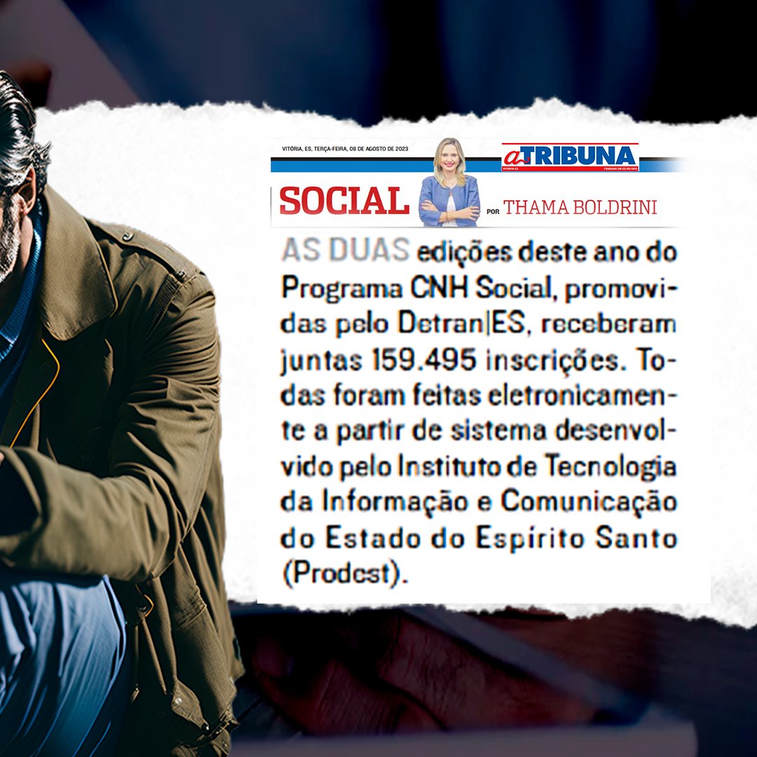 prodest_iti's tweet photo. A contribuição do Prodest para o Programa CNH Social atingir mais de 159 mil inscrições neste ano foi destaque na Coluna Social, do jornal A Tribuna, desta terça-feira (08).
#GovernoES #Prodest #DetranES #CNHSocial #SistemadeInscrições #InscriçõesEletrônicas #TransformaçãoDigital https://t.co/voS2KqTtep