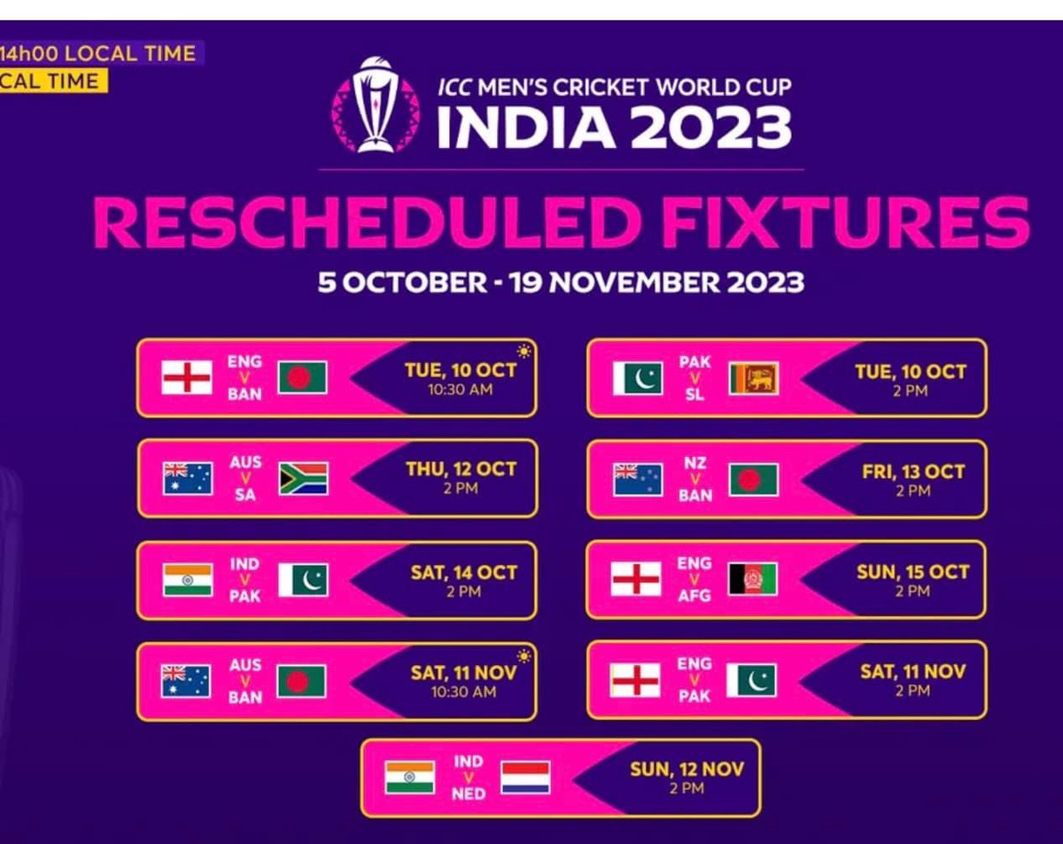LinconShejan's tweet photo. Nine  matches rescheduled! Three of them of Bangladesh’s matches.

#bcb 
#bangladesh https://t.co/o1mKv7iS27